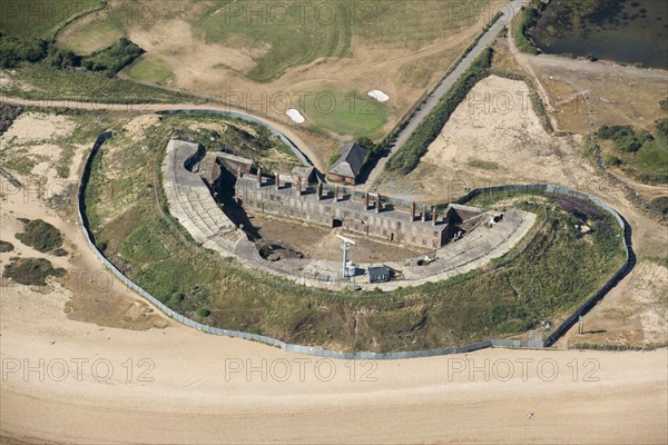 Fort Gilkicker, a semi-circular casemated coastal battery, Gosport, Hampshire, 2018.