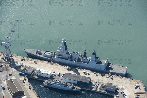 Royal Navy destroyer HMS Diamond (D34), HM Naval Base, City of Portsmouth, 2018. Creator: Historic England.