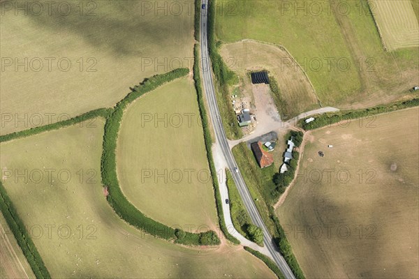 Halwell Camp Iron Age univallate hillfort earthwork, near Dartmouth, Devon, 2018. Creator: Historic England.