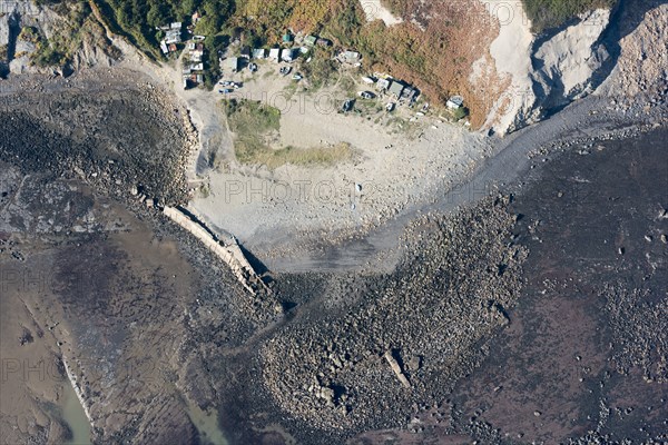 Remains of Port Mulgrave, a harbour built for the export of local ironstone, North Yorkshire, 2018. Creator: Historic England.