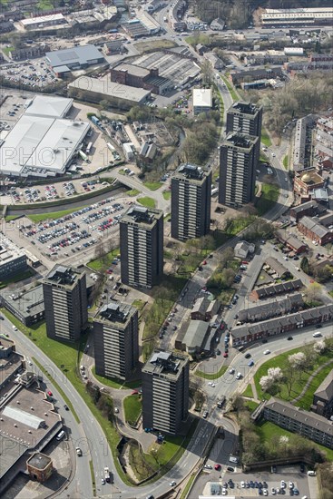 The Seven Sisters tower blocks, College Bank, Rochdale, 2019. Creator: Historic England.