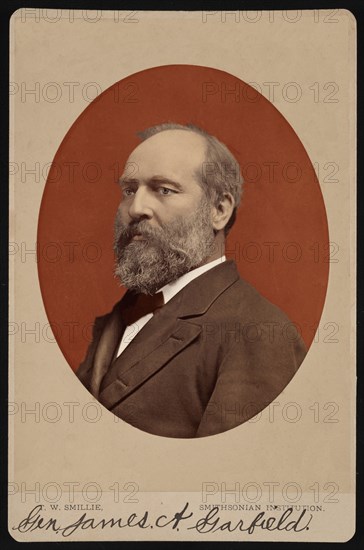 Portrait of James Abram Garfield (1831-1881), June 1880. (Colorised black and white print).