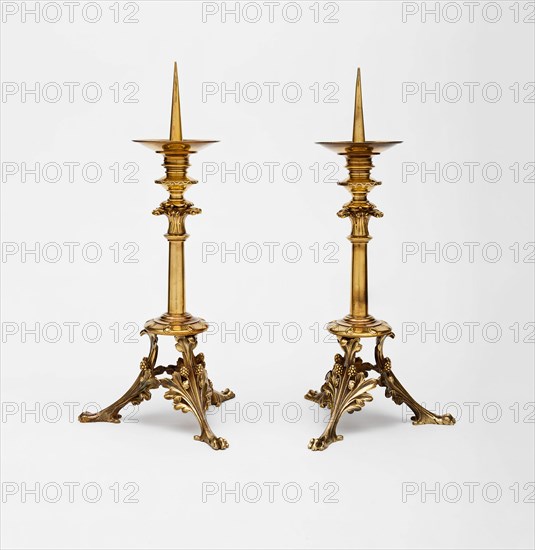 Pair of Altar Candlesticks, Paris, 1862.
