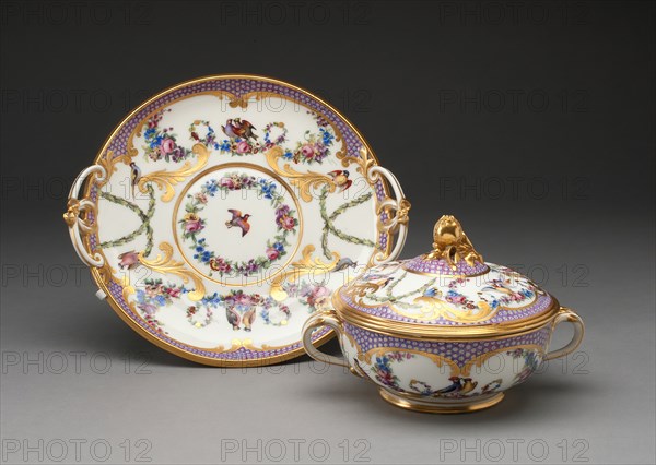 Covered Bowl and Stand (Écuelle), Sèvres, 1779.