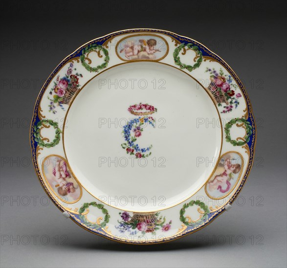 Plate from the Charlotte Louise Service, Sèvres, 1774.