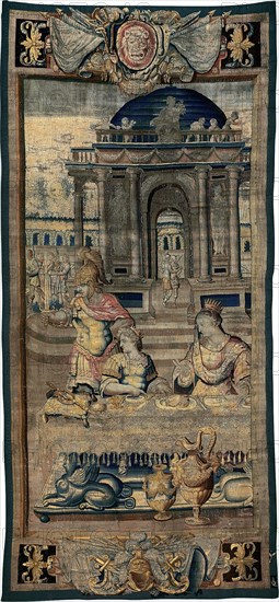 The Feast [central part], from The Story of Artemisia, France, 1607/30. Woven at the Manufacture du Faubourg Saint-Marcel, Paris, after a design by Antoine Caron.