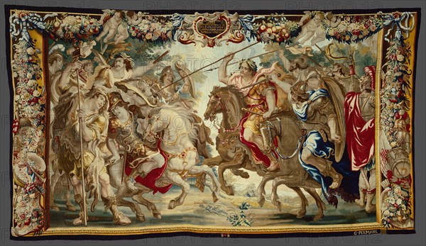 Caesar Defeats the Troops of Pompey, from 'The Story Caesar and Cleopatra', Flanders, c. 1680c. 1680. Woven at the workshop of Gerard Peemans, after a design by Justus van Egmont.