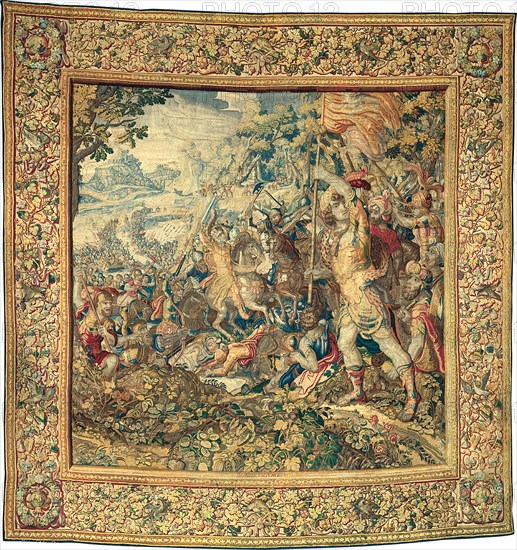 The Crossing of the Granicus, from The Story of Alexander the Great, Holland, 1619. Battle fought in 334 B.C. between the Macedonians led by Alexander the Great, and the Persians. Woven at the workshop of Karel van Mander the Younger, after a design by him.