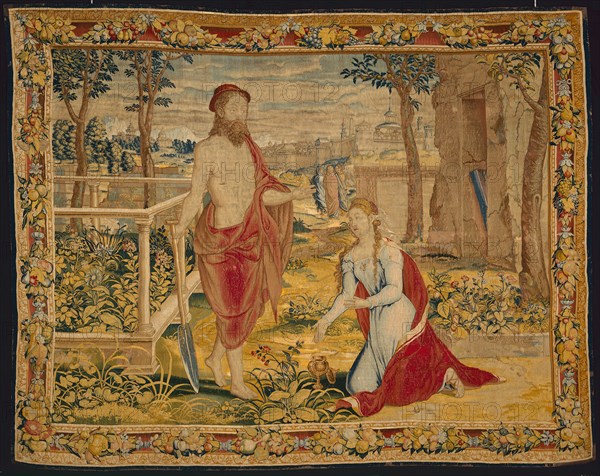 Christ Appearing to Mary Magdalene (Noli Me Tangere), Flanders, 1540/45. Woven in the workshop of Willem de Pannemaker, from a design attributed to Michiel Coxcie or Giovanni Battista Lodi da Cremona.