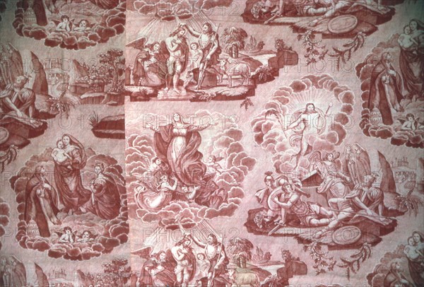 The Resurrection (Furnishing Fabric), Rouen, c. 1830. Biblical scenes. Designed by Alexandre Buquet.