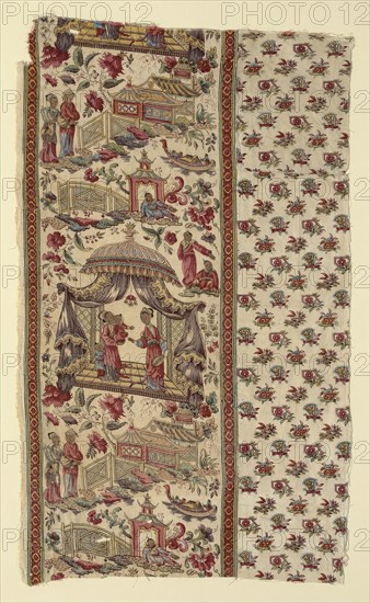 Fragment (Furnishing Fabric), England, c. 1806. Chinese-inspired design by J.J. Pearman, manufactured by Bannister Hall Print Works.
