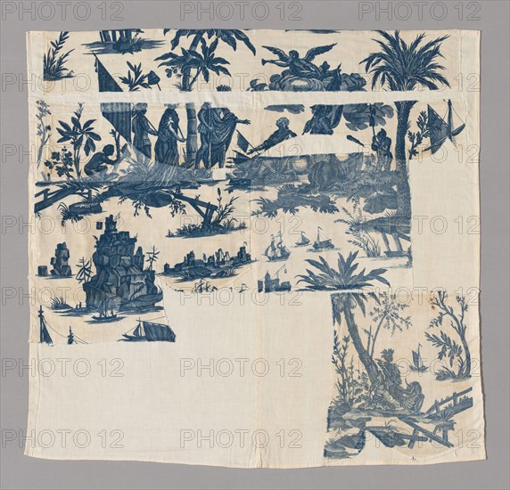 L'Hommage de l'Amérique á la France (America's Tribute to France) (Furnishing Fabric), France, c. 1790.