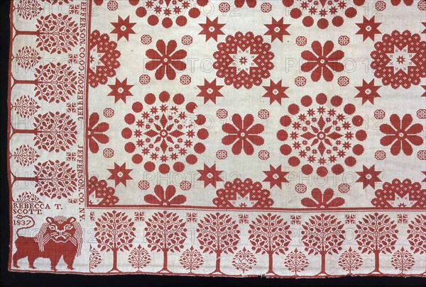 Coverlet, New York, 1837.