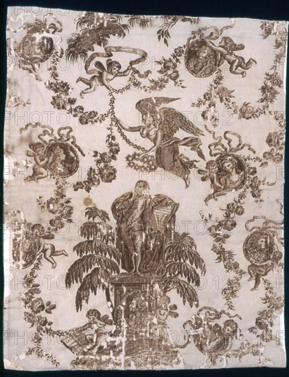 Shakespeare and Garrick (Furnishing Fabric), England, c. 1790. Designed by Louis Francois Roubillac.