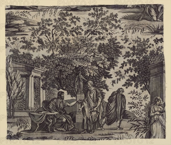 Achille reconnu par Ullysse (Achilles Recognized by Ulysses) (Furnishing Fabric), Nantes, c.1798. Manufactured by Favre-Petitpierre et Cie