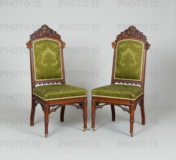 Pair of Side Chairs, c. 1849. Designed by Alexander Jackson Davis, made by William Burns and Peter Trainque.