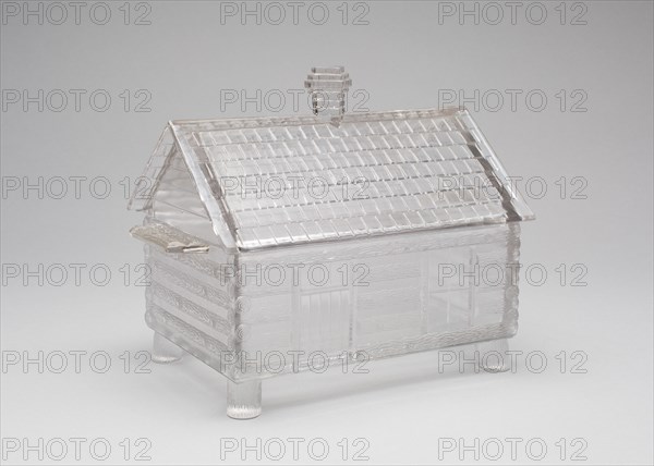 Log Cabin pattern covered dish, c. 1875.