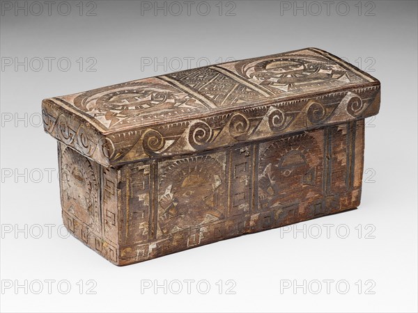 Carved Box Incised with Figures, Birds, and Textile Patterns, A.D. 1000/1532.