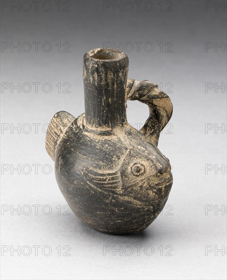 Miniature Spout Vessel in the Form of a Fish with a Rope-shaped Handle, A.D. 1000/1400.