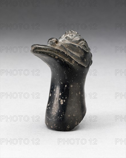 Fragment from a Blackware Vessel in the Form of a Crested Bird Head, A.D. 1000/1400.