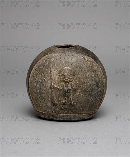 Fragment of a Blackware Vessel with a Relief Depicting a Warrior, A.D. 1200/1450.