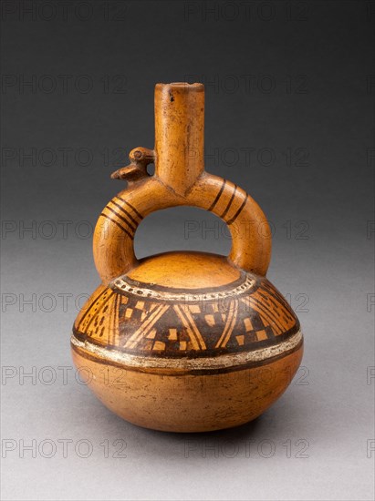 Stirrup Spout Vessel with Textile-like Pattern on Shoulder, A.D. 1200/1470.