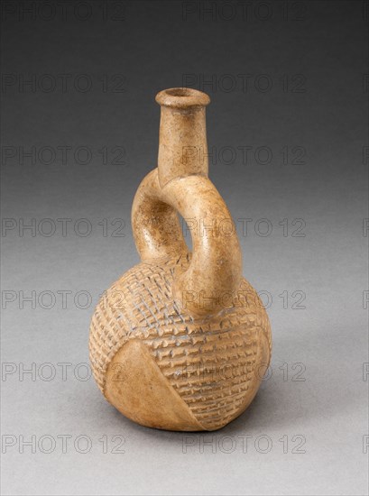 Miniature Stirrup Spout Vessel with Incised Hatched Motif, 1,000 B.C./200 B.C.