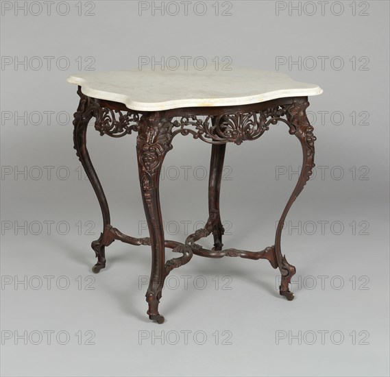 Center Table, 1852. Cast iron and marble. Designed by Walter Bryent, made at Chase Brothers & Co foundry.