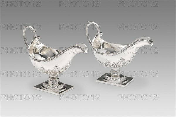 Pair of Sauceboats, 1852/61. Acanthus leaf decoration. Retailed by Ball, Black & Co.