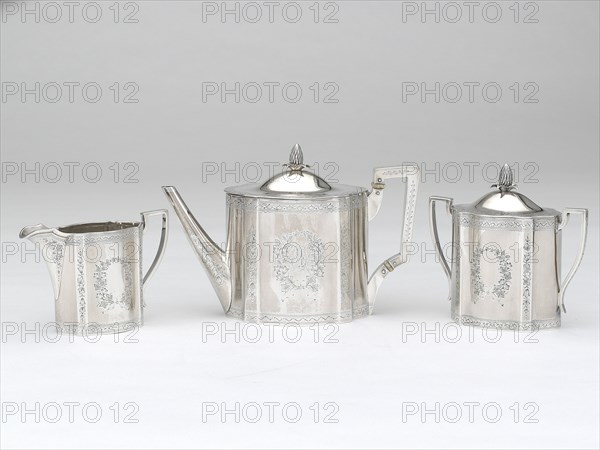 Tea Service, 1862. Creamer, teapot and sugar bowl.