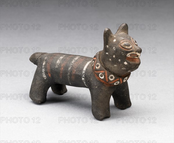 Figurine in the Form of a Striped Feline Wearing Collar, A.D. 1200/1470.