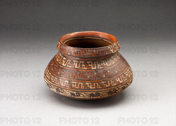 Miniature Jar with Bands of Geometric Motifs and Abstract Birds, A.D. 1450/1532.