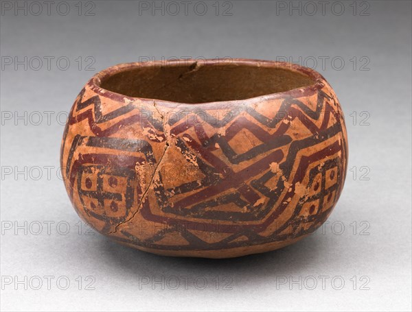 Miniature Bowl with Abstract Red and Black Geometric Patterns, A.D. 1450/1532.