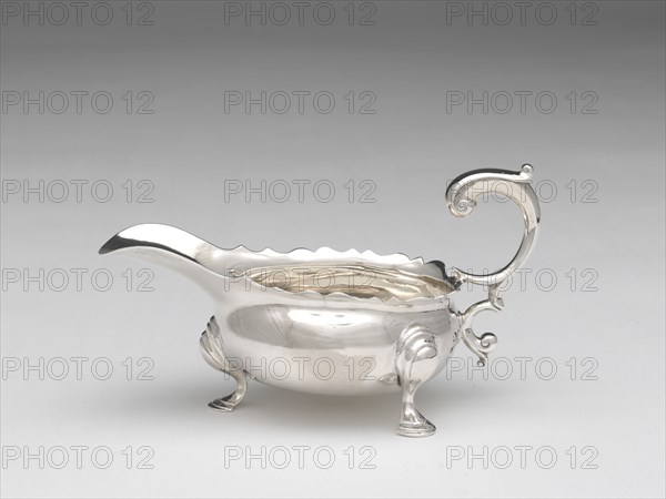 Sauce Boat, c. 1745. With scalloped rim.