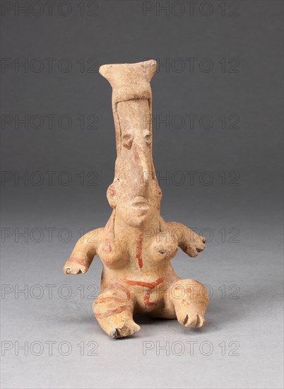 Seated Female Figurine with Elongated Head, 300 B.C./A.D. 300.