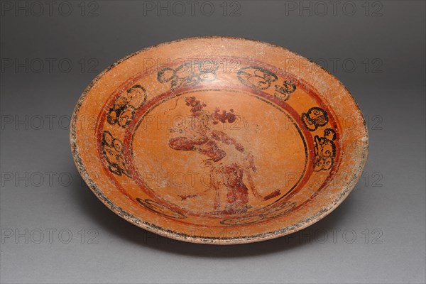 Plate Depicting a Dancing Figure, A.D. 600/800.