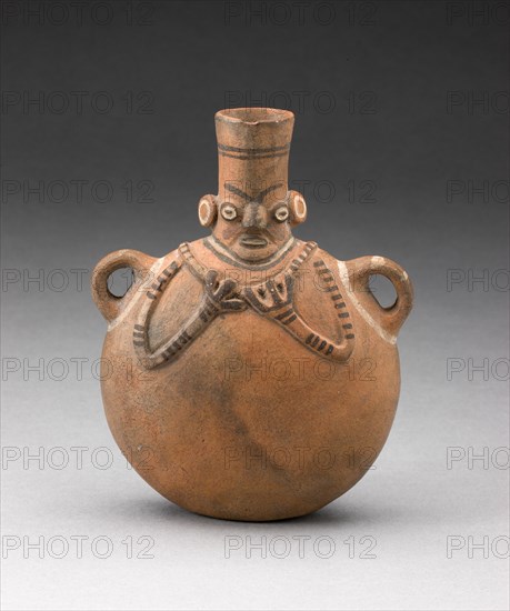 Handled Flask Depicting Abstract Figure, A.D. 500/800.