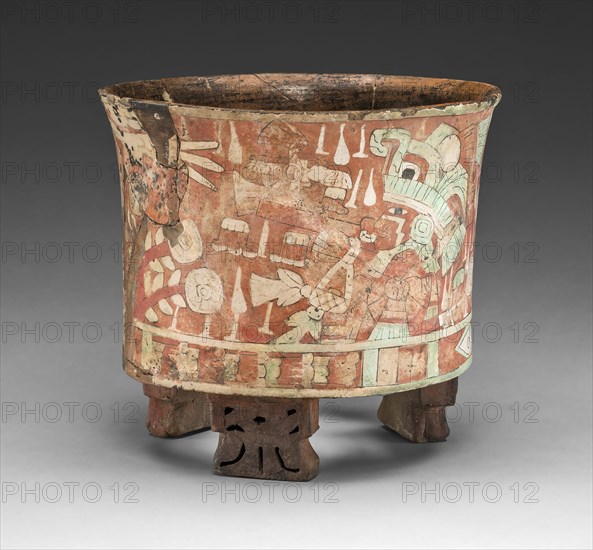 Tripod Vessel with a Blowgunner Scene, A.D. 300/500.