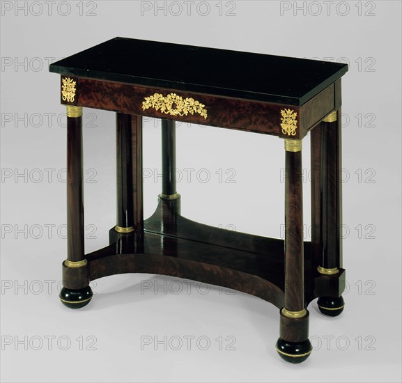 Pier Table, 1813/25. Black marble, ormolu and brass decoration.