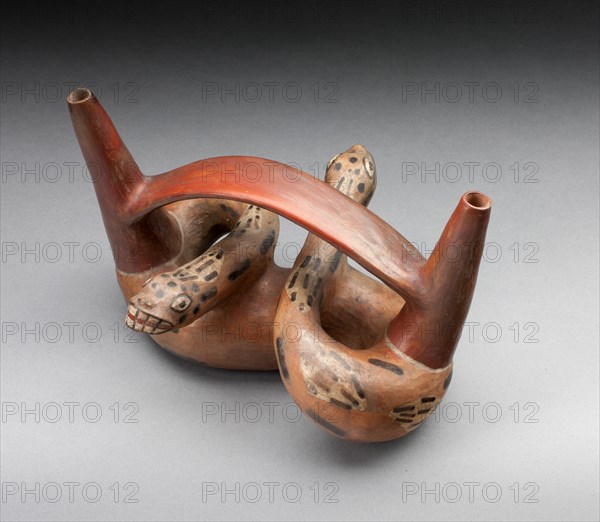 Double-Spout Bridge Vessel in the form of a Double-Headed Serpent, A.D. 600/1000.