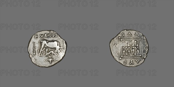 Coin Depicting Cow Suckling Calf, 229-100 BCE.