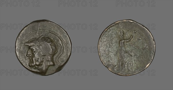 Coin Depicting the God Mars, about 282-203 BCE.