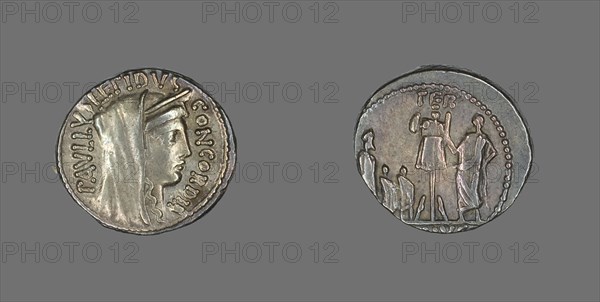 Denarius (Coin) Depicting the Goddess Concordia, about 62 BCE.