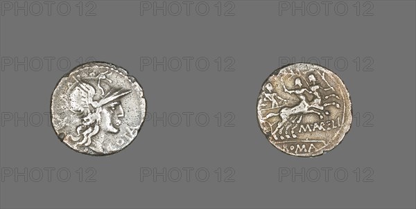 Denarius (Coin) Depicting the Goddess Roma, 139 BCE, issued by the Aurelia family.