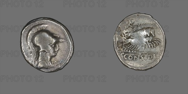 Denarius (Coin) Depicting the Goddess Minerva, about 46 BCE.