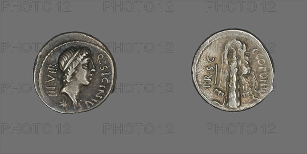 Denarius (Coin) Depicting the God Apollo, 49 BCE.