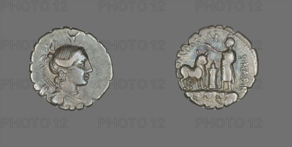 Denarius Serratus (Coin) Depicting the Goddess Diana, about 81 BCE.