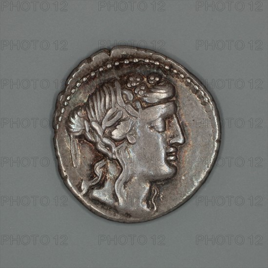 Denarius (Coin) Depicting the God Liber, about 78 BCE.