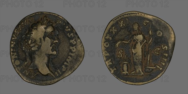 Sestertius (Coin) Portraying Emperor Antoninus Pius, 157-158.
