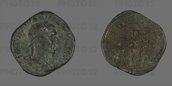 Sestertius (Coin) Portraying Philip the Arab, 244-249.